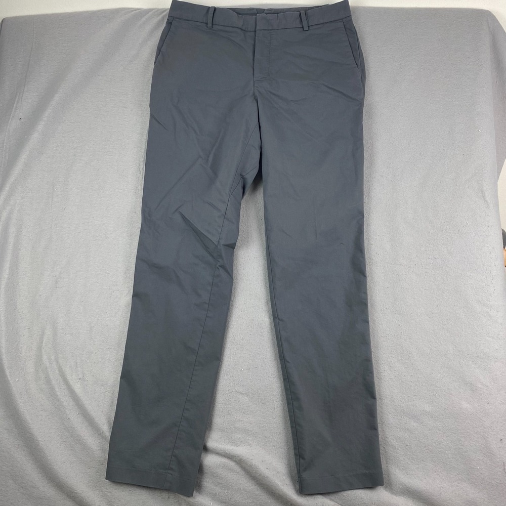 Nike Mens Golf Pants 34x34 Flat Front Dri-Fit Tech Modern Fit Gray Logo
